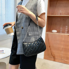 Rhombic Texture Shoulder Bag Chain Handbags for Women