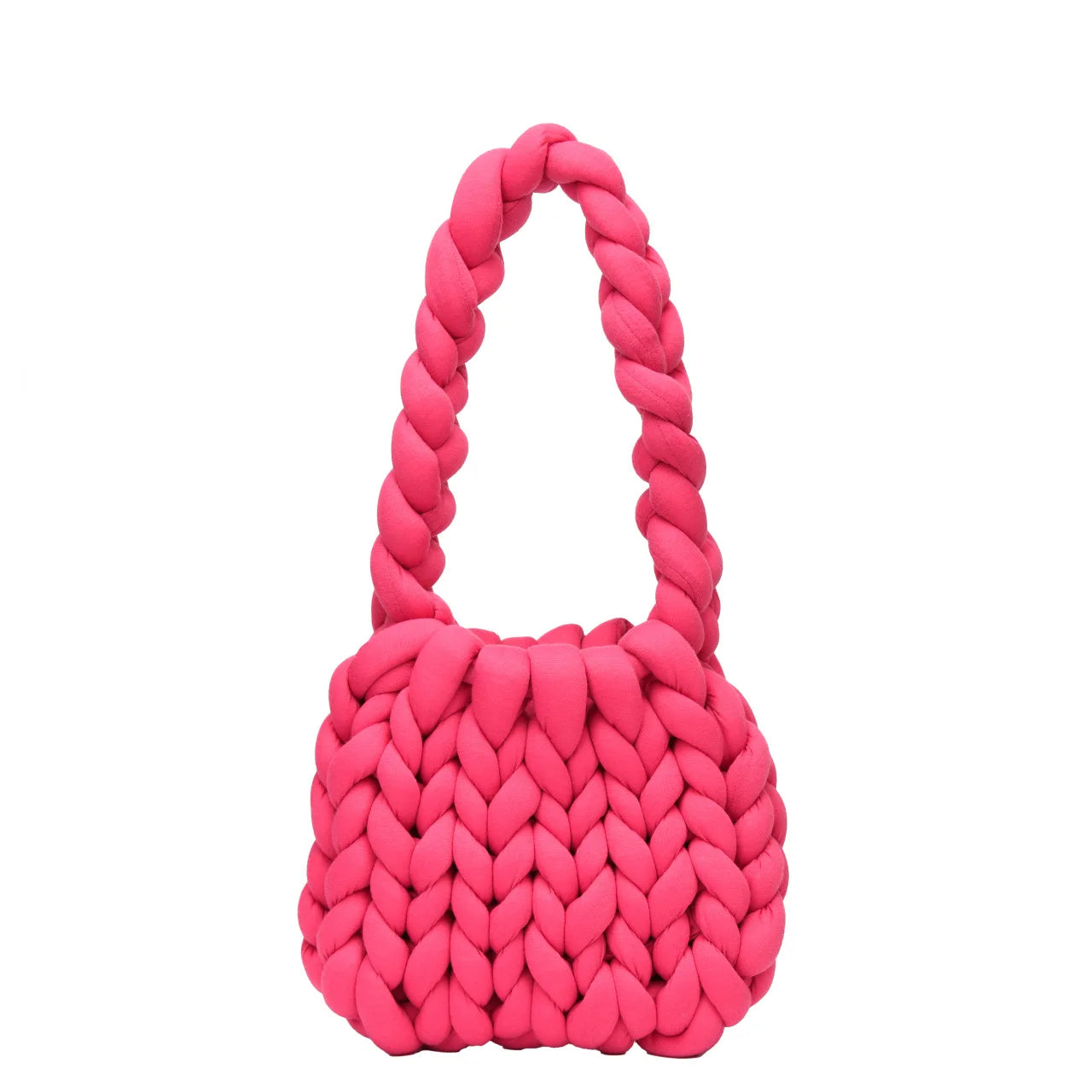 Chunky Knit Crossbody Bag Acrylic Chain Purse Woven Crochet Bag