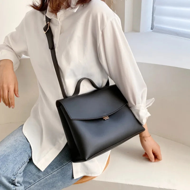 Vintage Female Tote Bag High PU Leather Women's Handbag