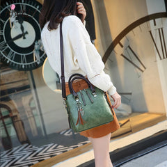 Vintage Women Leather HandBags Ladies Messenger Bag Tassel Crossbody Shoulder Ba