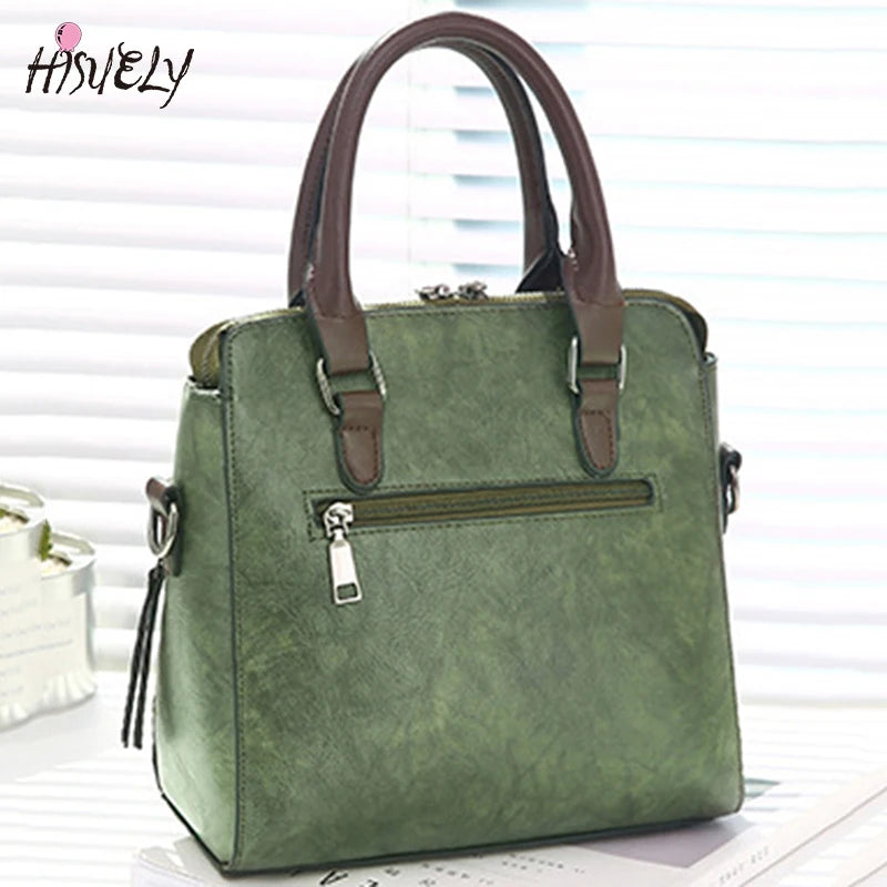 Vintage Women Leather HandBags Ladies Messenger Bag Tassel Crossbody Shoulder Ba