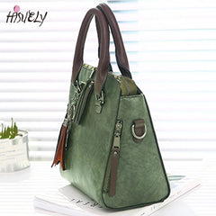 Vintage Women Leather HandBags Ladies Messenger Bag Tassel Crossbody Shoulder Ba