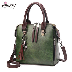 Vintage Women Leather HandBags Ladies Messenger Bag Tassel Crossbody Shoulder Ba