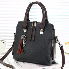 Vintage Women Leather HandBags Ladies Messenger Bag Tassel Crossbody Shoulder Ba
