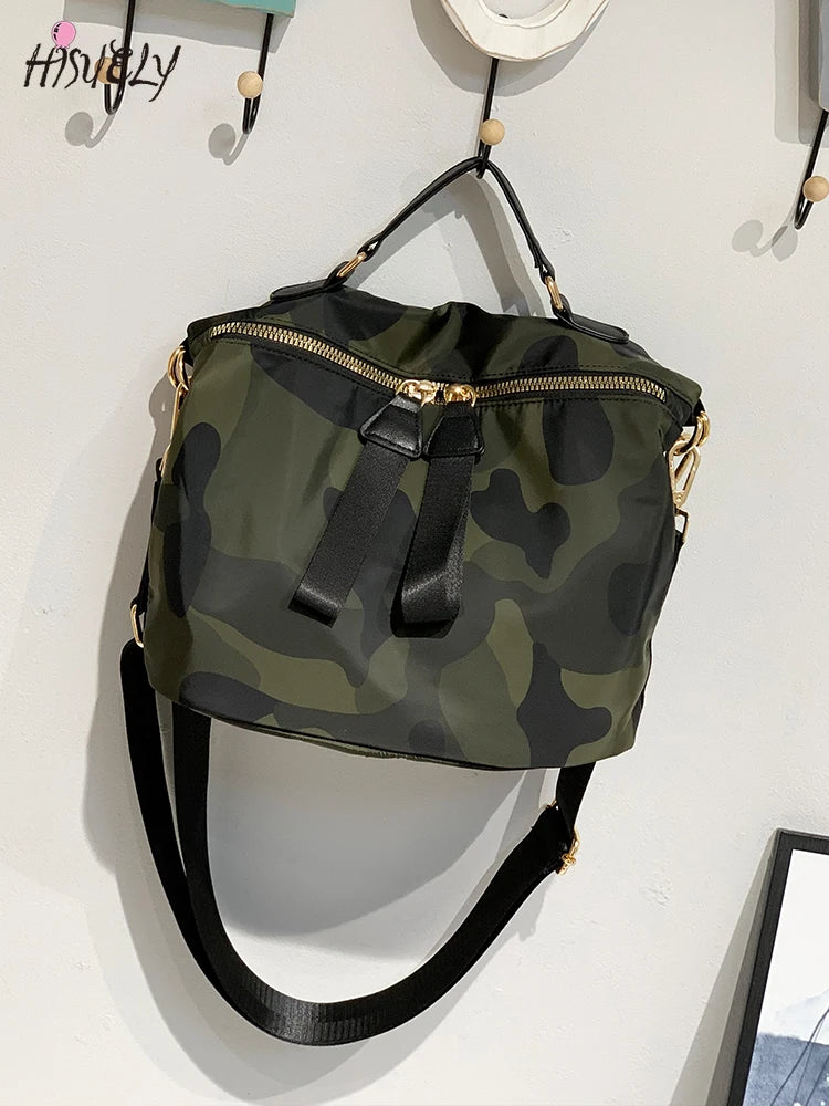 Camo CrossBody Bag Women Waterproof Multi-Pocket Shoulder Tote Travel Messenger