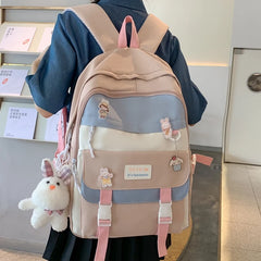 Waterproof Nylon Women Backpack High School Backpacks for Girls Boys Female