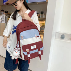 Waterproof Nylon Women Backpack High School Backpacks for Girls Boys Female
