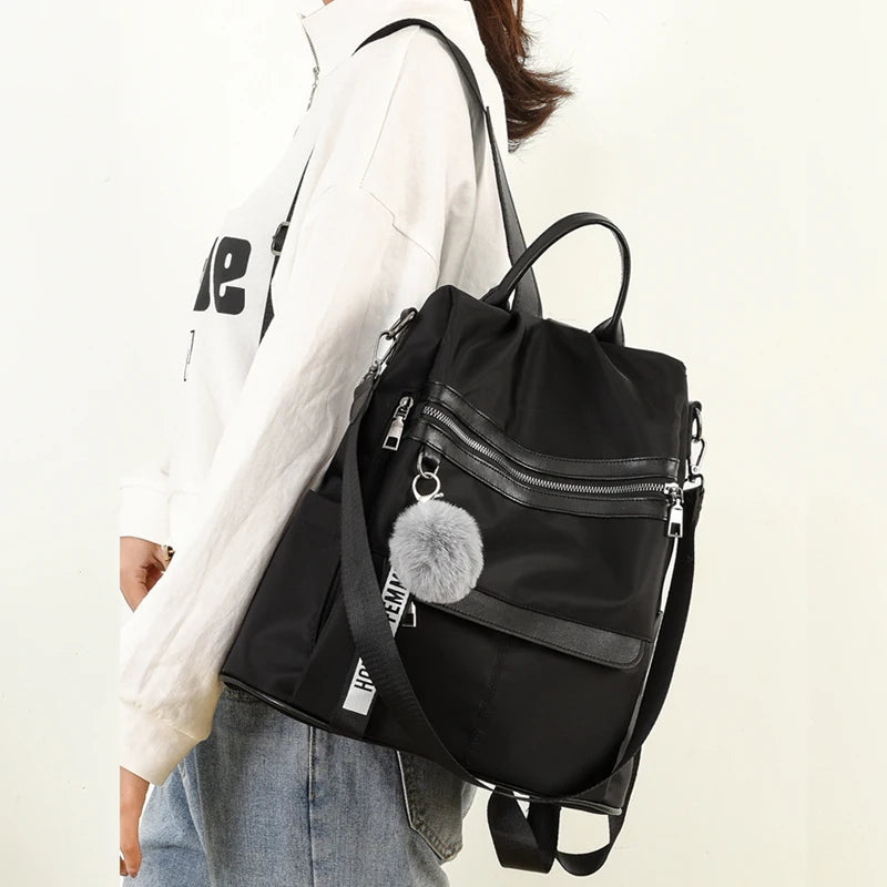 Waterproof Oxford Cloth Women Backpack Nylon Travel School Bags