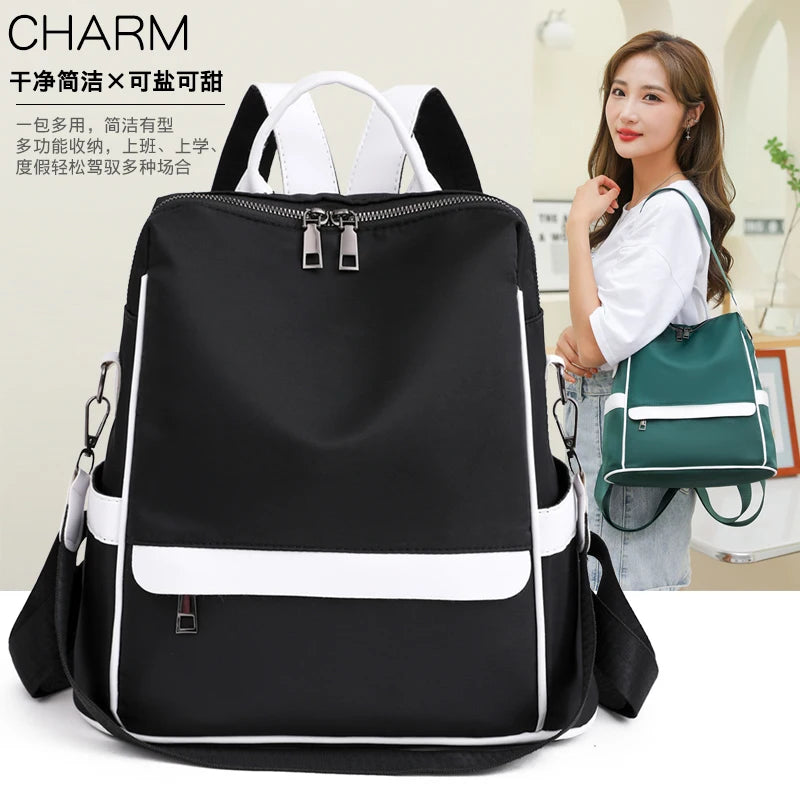 Waterproof Oxford Women Backpack Anti-theft Print School Bag Large