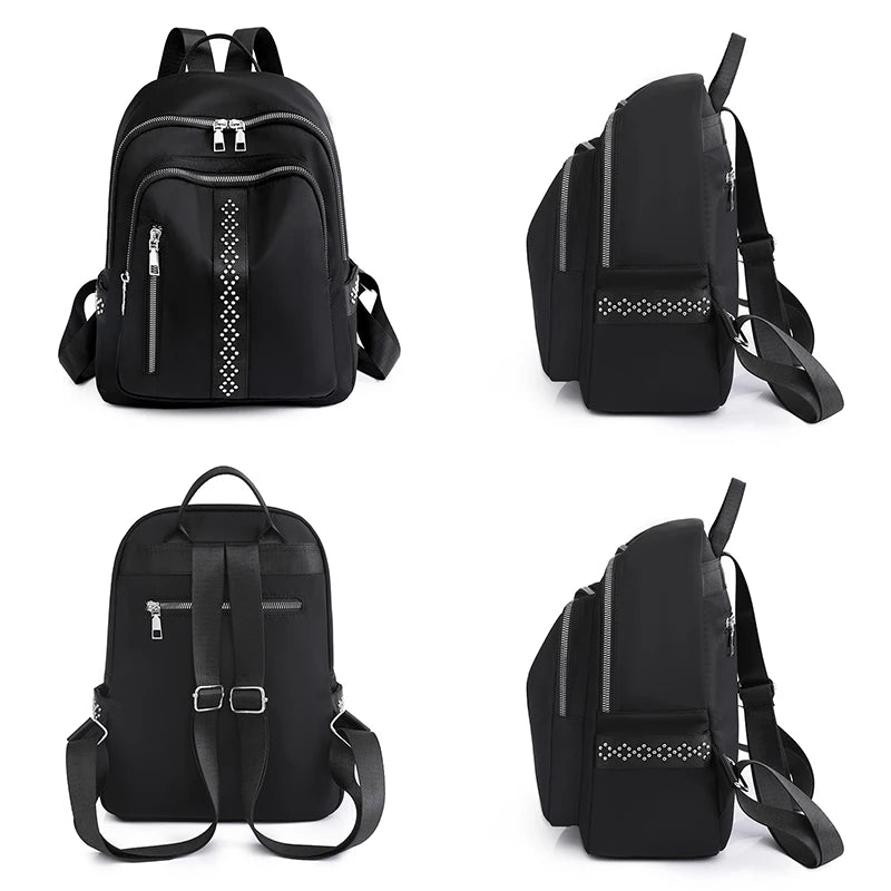 Waterproof Nylon Backpack Women's Backpack Travel Shoulder Bag Student