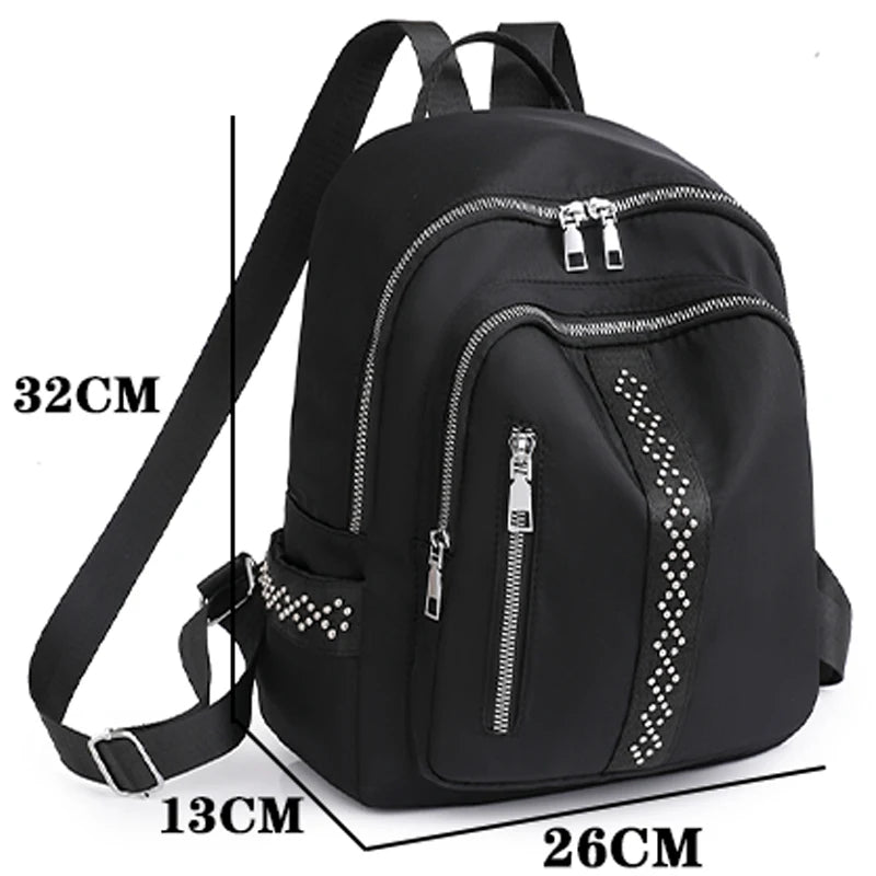 Waterproof Nylon Backpack Women's Backpack Travel Shoulder Bag Student
