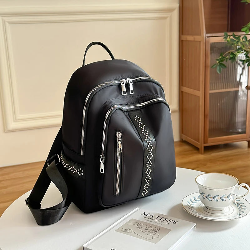 Waterproof Nylon Backpack Women's Backpack Travel Shoulder Bag Student