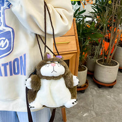 Winter Plush Cat Crossbody Bag Small Messenger Warm Plush Doll Girls Gift
