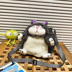 Winter Plush Cat Crossbody Bag Small Messenger Warm Plush Doll Girls Gift