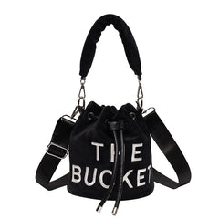 Winter Faux Fur Shoulder Bag for Women Lady Bucket Handbag Casual Travel Plush C