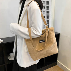 Winter Plush Shoulder Bag Ladies Handbags Large Capacity Top Handle Bag