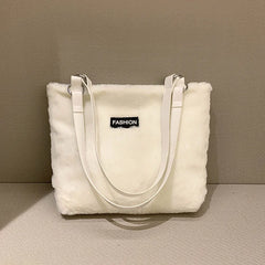 Winter Plush Shoulder Bag Ladies Handbags Large Capacity Top Handle Bag