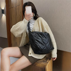Winter Women Shoulder Bags Down Feather Padded Big Crossbody Hobo Bag