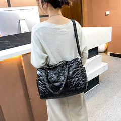 Winter Shopper Travel Handbags Nylon Waterproof Grid Soft Totes High Capacity