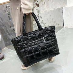 Warm Ultralight Tote Bag Large Quilted Handbag for Women
