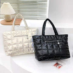Warm Ultralight Tote Bag Large Quilted Handbag for Women