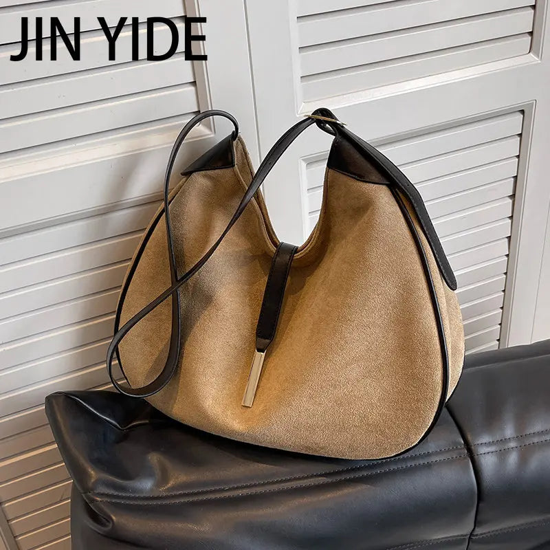 Winter Women Vintage Suede Shoulder Crossbody Bags Totes Shopping Bag