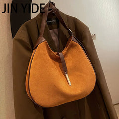 Winter Women Vintage Suede Shoulder Crossbody Bags Totes Shopping Bag