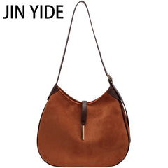 Winter Women Vintage Suede Shoulder Crossbody Bags Totes Shopping Bag