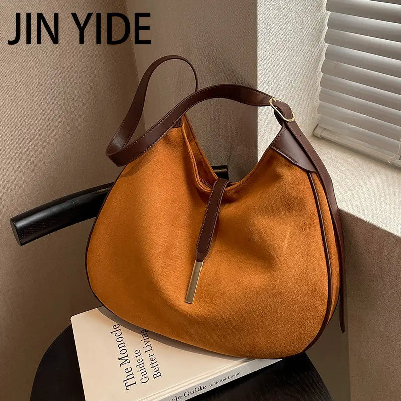 Winter Women Vintage Suede Shoulder Crossbody Bags Totes Shopping Bag
