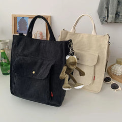 Corduroy Eco Organizer Large Tote Girls Handbags Accessories Crossbody