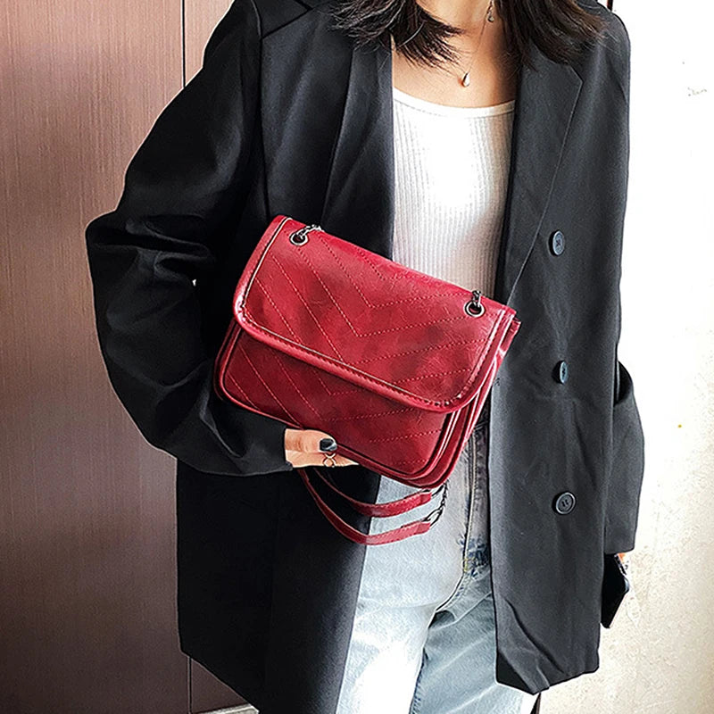 Women Retro PU Crossbody Bag Shoulder Bag Western Style Purses Handbags