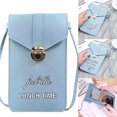 Food Print PU Leather Cell Phone Crossbody Bag for Women