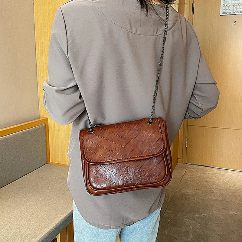 Retro PU Crossbody Bag Shoulder Bag Western Style Purses And Handbag