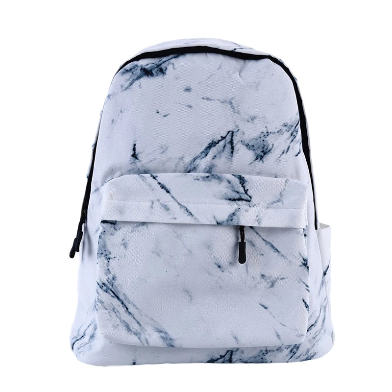Marbling Canvas Backpack for Teenage Girls | Large Capacity School Bag