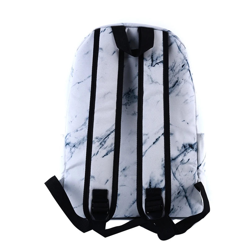 Marbling Canvas Backpack for Teenage Girls | Large Capacity School Bag