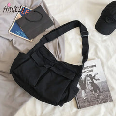 Canvas Shoulder Bag for Women Casual Handbags Zip Tote Crossbody Bag