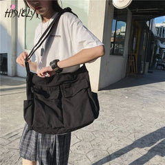 Canvas Shoulder Bag for Women Casual Handbags Zip Tote Crossbody Bag