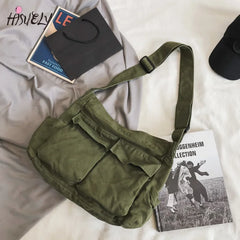 Canvas Shoulder Bag for Women Casual Handbags Zip Tote Crossbody Bag