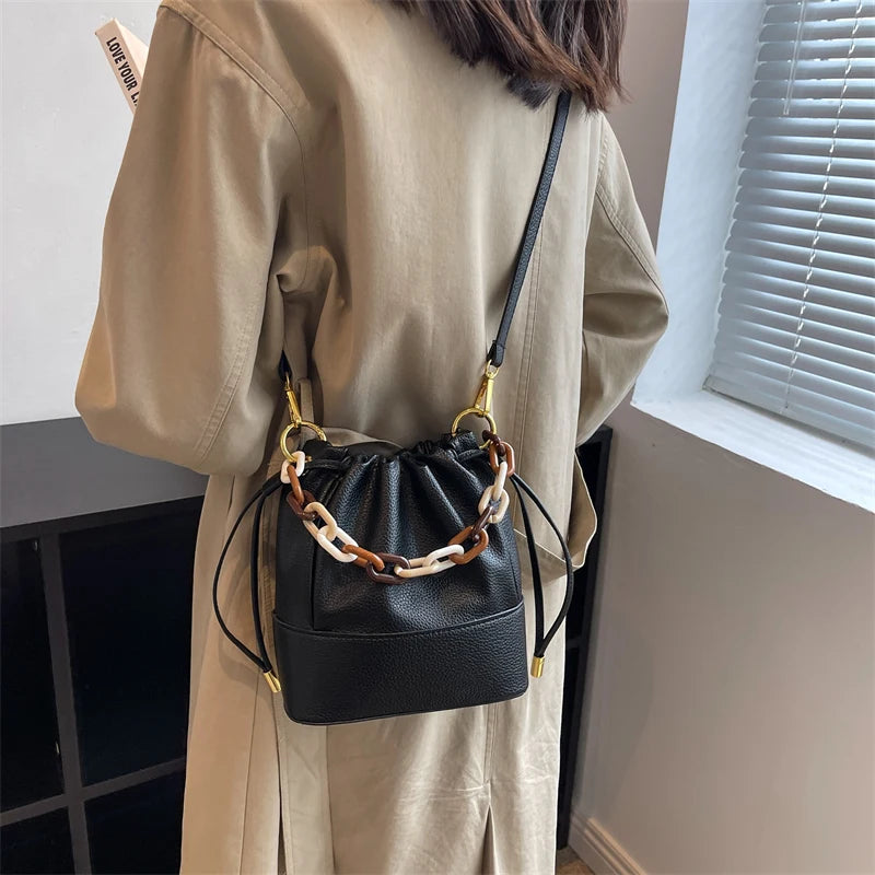 Women Crossbody PU Leather Handbag Large Capacity Shopping Party Shoulder Bag