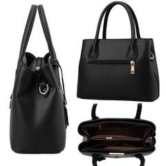 Women Leather Shoulder Bag Ladies Messenger Crossbody Tassel Zipper Tote