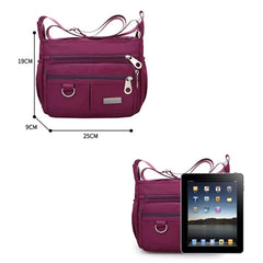 Women Oxford Canvas Shoulder Messenger Bag Waterproof Zipper Crossbody Purse
