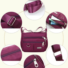 Women Oxford Canvas Shoulder Messenger Bag Waterproof Zipper Crossbody Purse