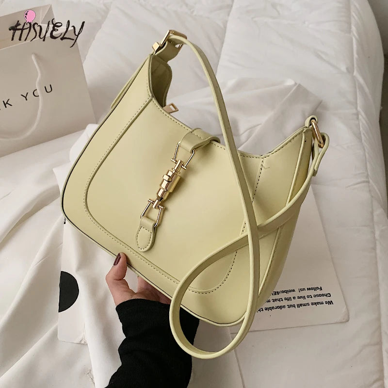 Women Leather Shoulder Bag with 2 Belts, Fashionable Purses