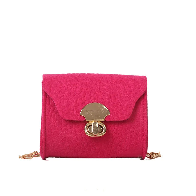 Women Messenger Bag Casual Solid Felt Mini Tote Bag Single Shoulder Crossbody