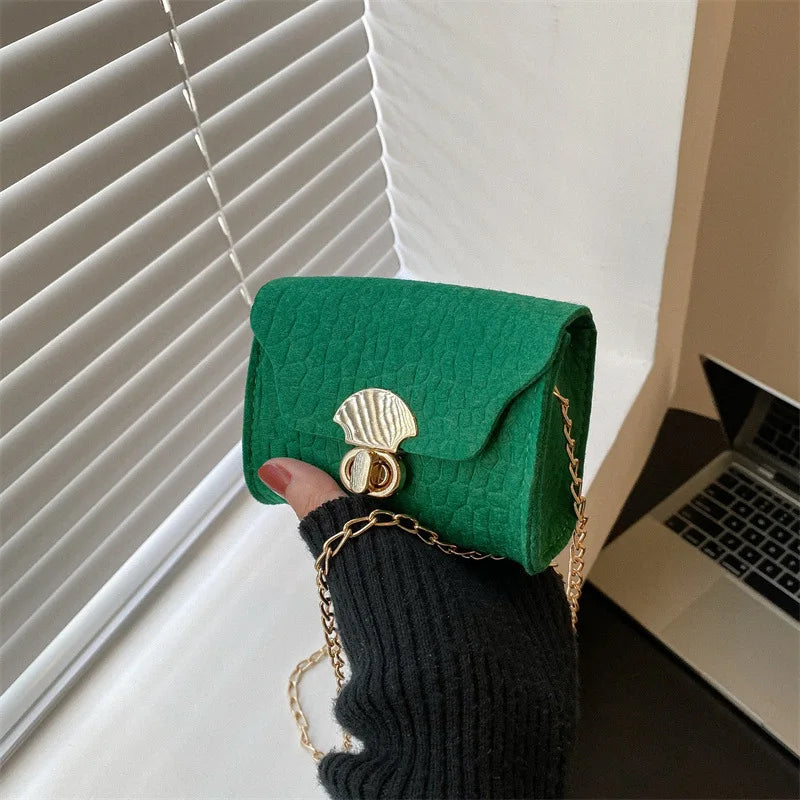 Women Messenger Bag Casual Solid Felt Mini Tote Bag Single Shoulder Crossbody