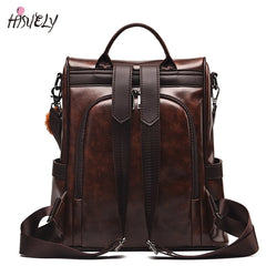 Women PU Leather Backpack School Bags for Teenage Girls Large Capacity Rucksack