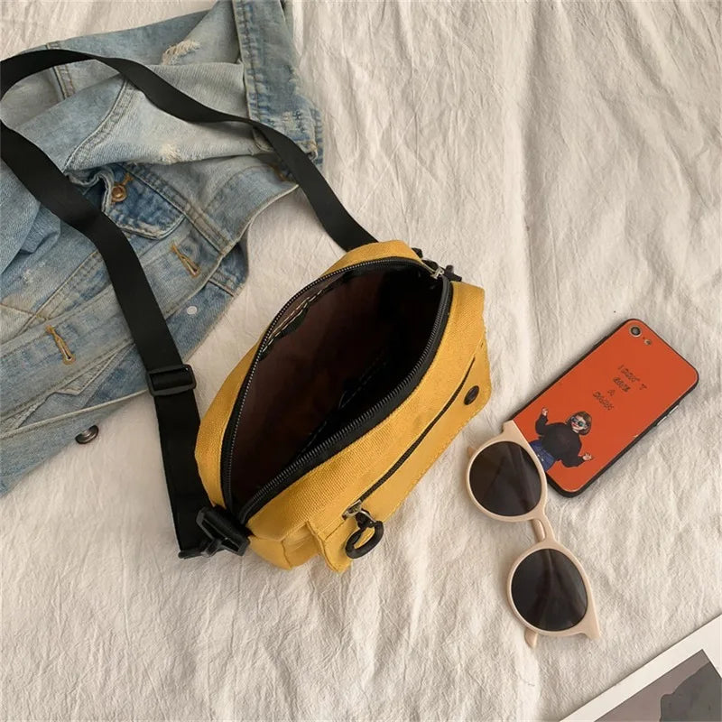 Women Canvas Handbag Zipper Shoulder Bag Tote Bag for Outdoor