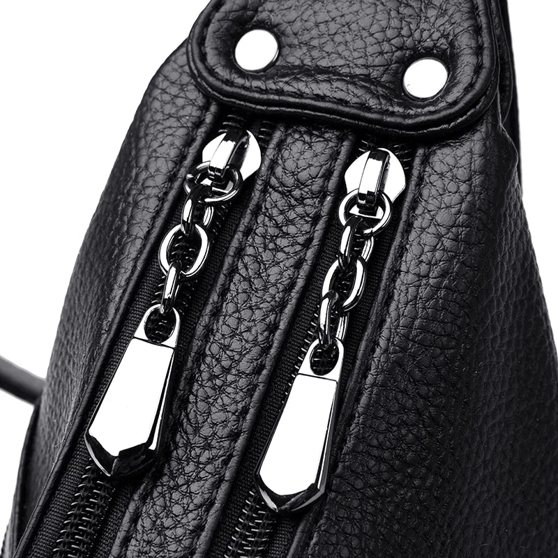 Women Retro Leather Messenger Bag Large Capacity Handbag Totes Shoulder Bags