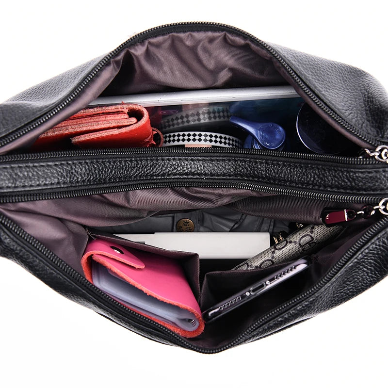Women Retro Leather Messenger Bag Large Capacity Handbag Totes Shoulder Bags