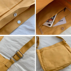 Women's School Bag Large Capacity Canvas Shoulder Bags Female Handbags